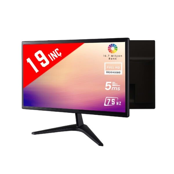 Hoparlörlü 19" Led Monitör