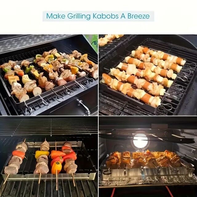 10'lu Paslanmaz Çelik Şiş Seti (20 cm) - Airfryer & Mangal