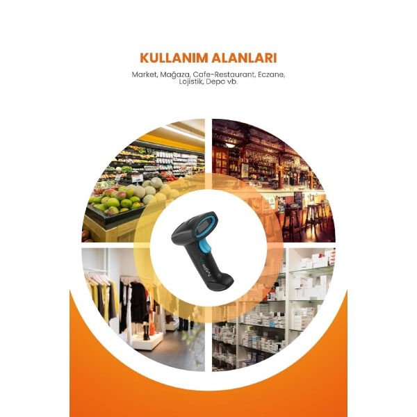 Kablosuz Standlı 1D/2D Barkod & Karekod Okuyucu