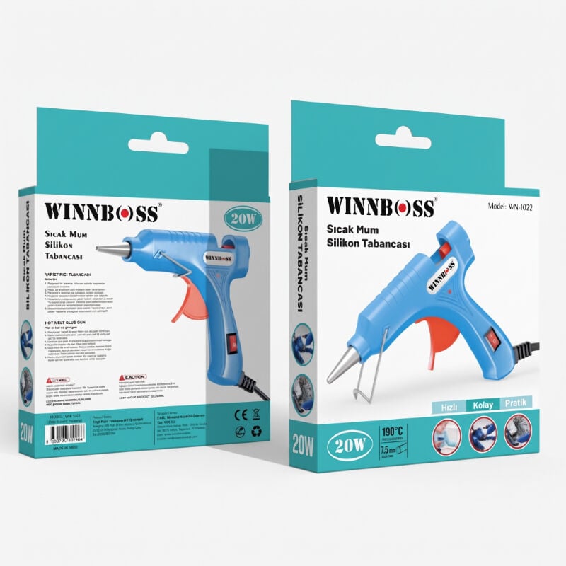 20W Sıcak Silikon Tabancası - Küçük Boy - 7.5 mm Mum Silikon Uyumlu