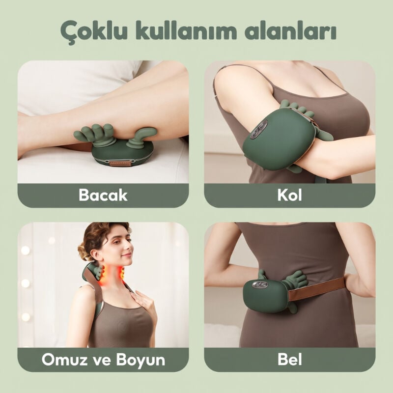 Isıtıcılı Güçlü Masaj Aleti - El Hissiyatı - Şarjlı - 3 Farklı Hız Kademesi