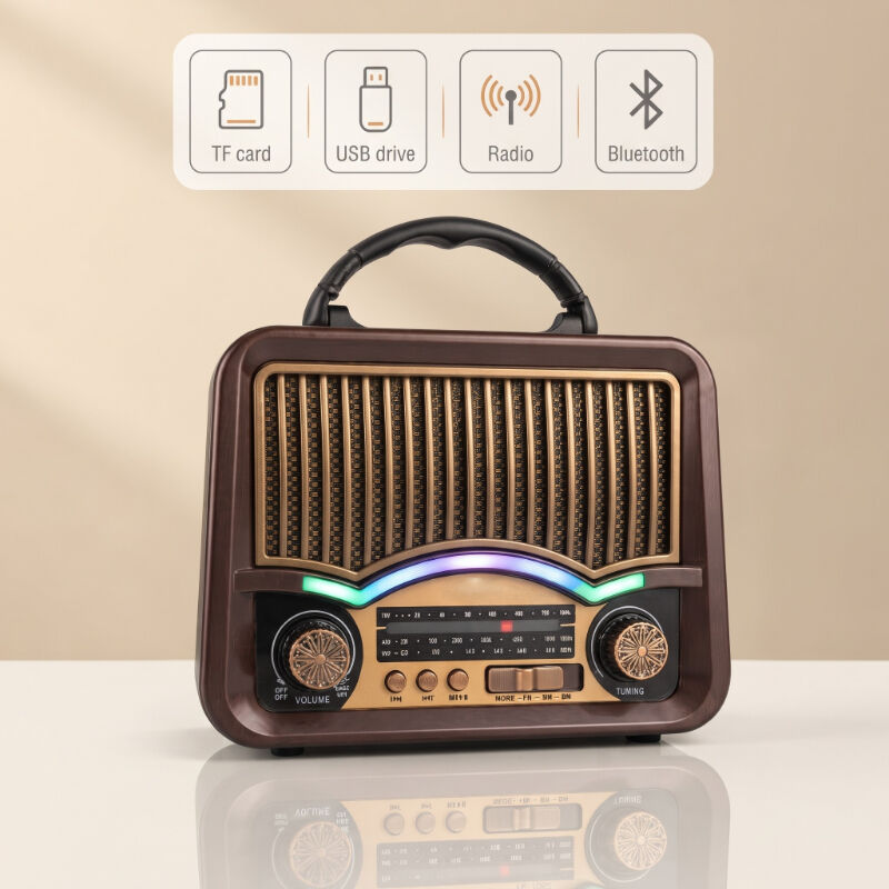 Solar Nostalji Müzik Kutusu - Şarjlı - FM Radyo - Bluetooth Özellikli - Retro Tasarımlı