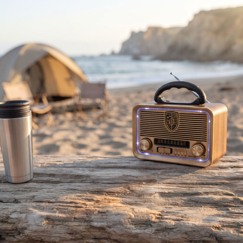 Solar Panelli LED Fenerli FM Radyo - Nostaljik Tasarım - Şarjlı - Bluetooth Özellikli