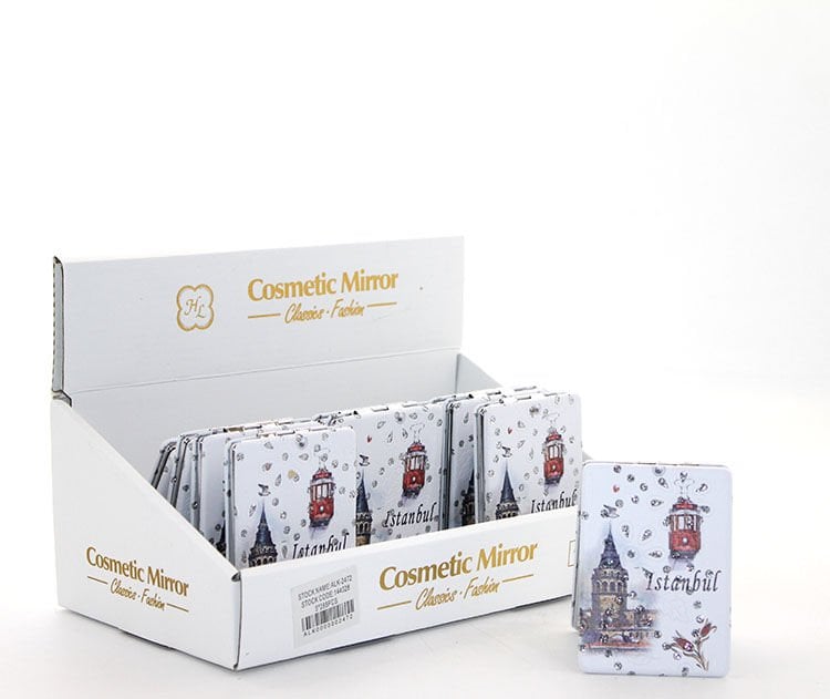 Taşlı İstanbul Tasarımı El Aynası İnce Model 27