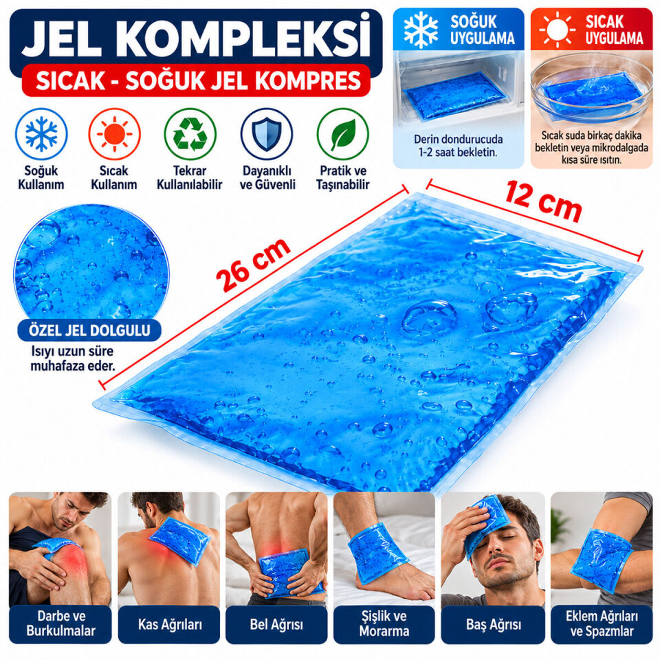 Jel Kompres - Sıcak ve Soğuk Kullanım - Buz Termojel