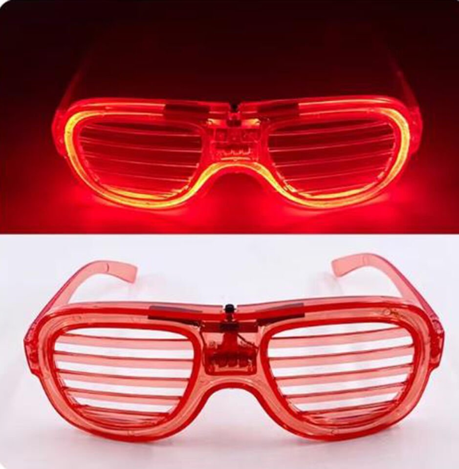 Kırmızı Led Işıklı Parti Gözlüğü - Neon 3 Modlu