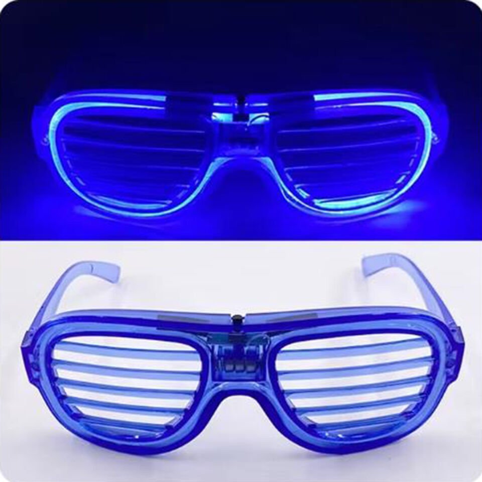Mavi Led Işıklı Parti Gözlüğü - Neon 3 Modlu