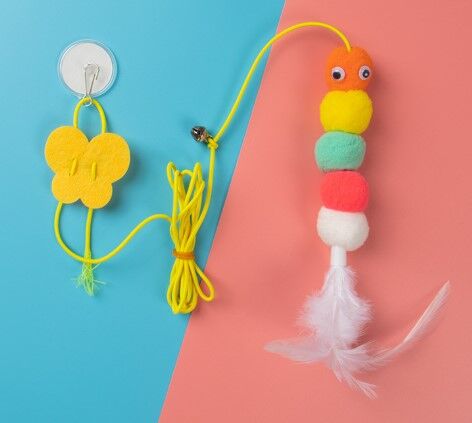 Elastik Yapışkanlı Kedi Oyun Oltası