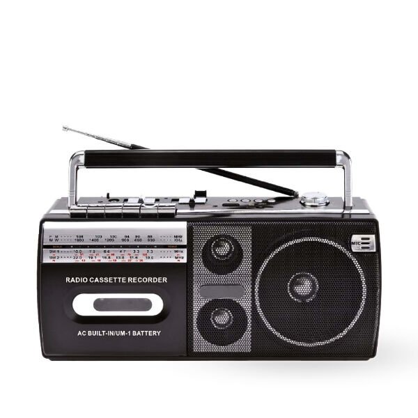 Siyah Kaset Çalar - Bluetooth USB TF AUX FM Özellikli