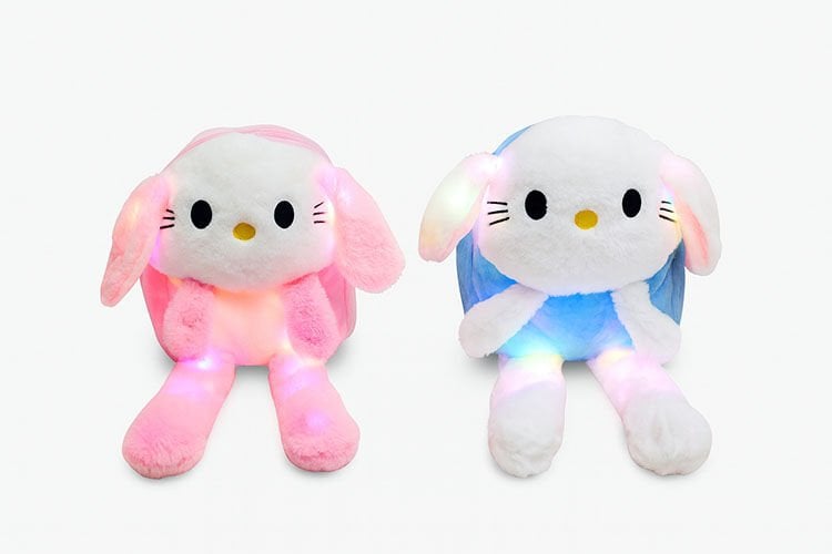 Işıklı Peluş Oynar Kulaklı My Melody ve Cinnamoroll Sırt Çantası