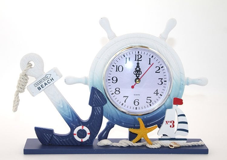 Ahşap Marin Dümenli Saat Model 1