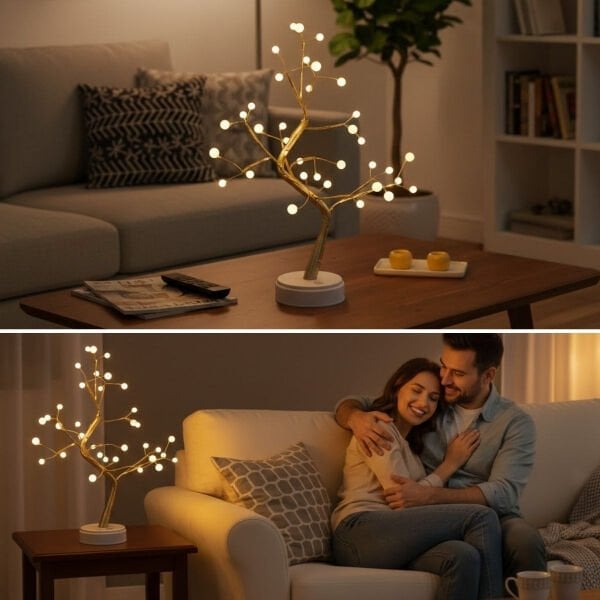 Masaüstü Boncuklu Şarjlı Ağaç Lamba