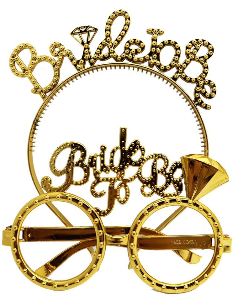 Bride To Be Taç ve Gözlük Seti - Altın Renk