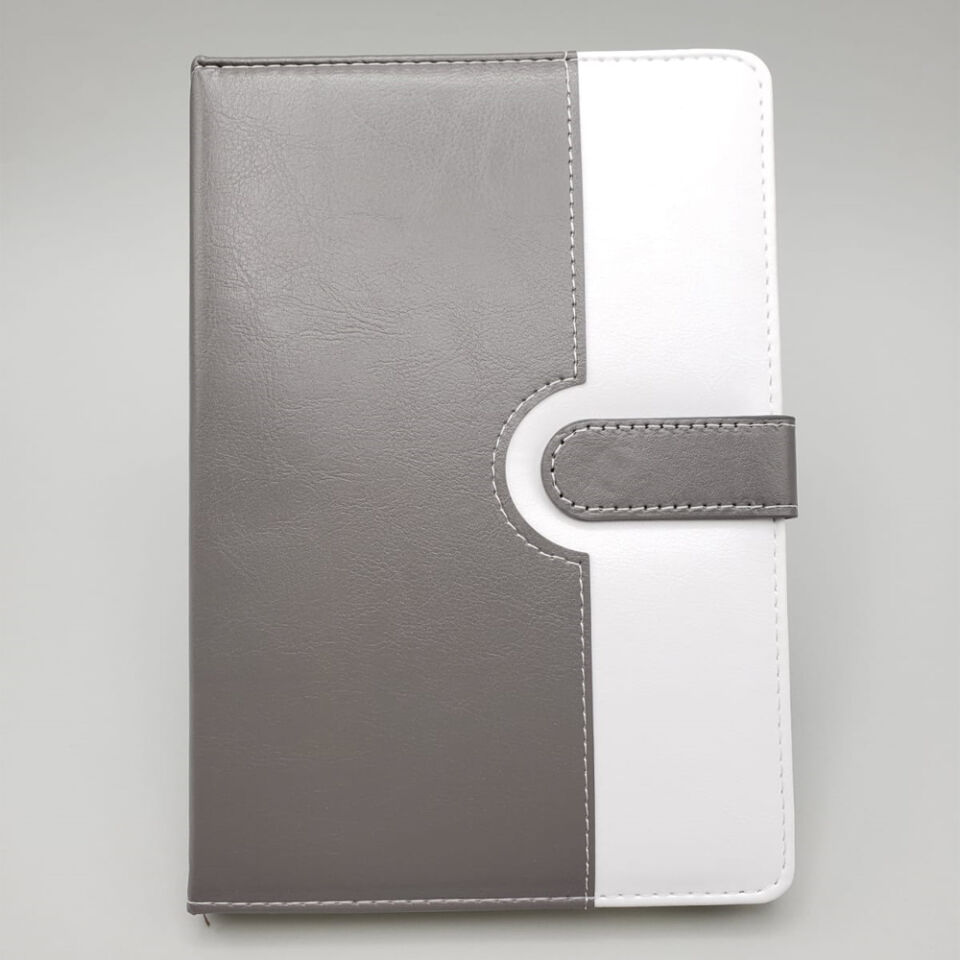 Tarihsiz Ajanda Defter Beyaz Gri Renk