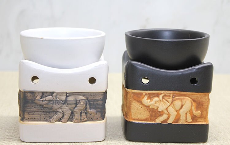 Seramik Fil Kabartmalı Buhurdanlık