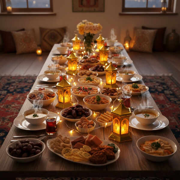 Ramazan Temalı Altıgen Kubbe LED Lamba