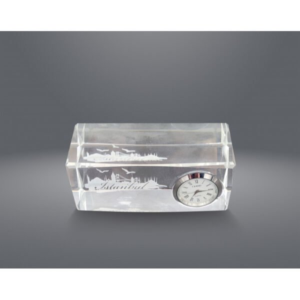İstanbul Tasarımlı Kristal Saatli Biblo