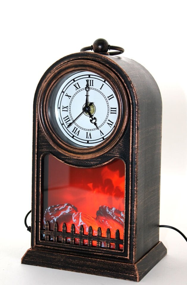 LED Işıklı Saatli Şömine - Model 1