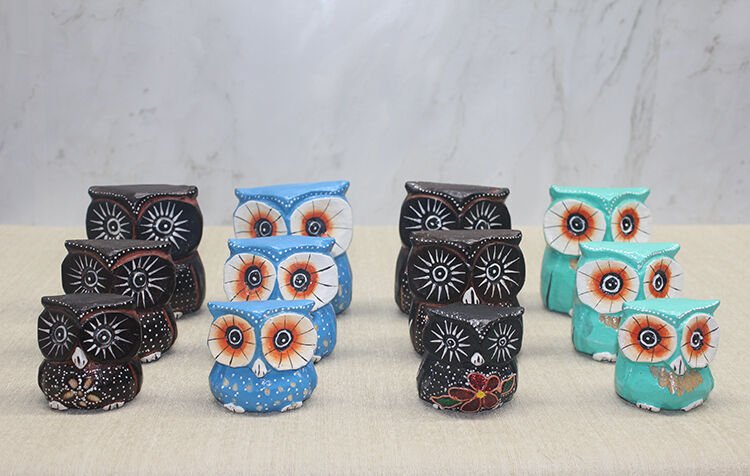 Ahşap 3'lü Baykuş Seti Model 5