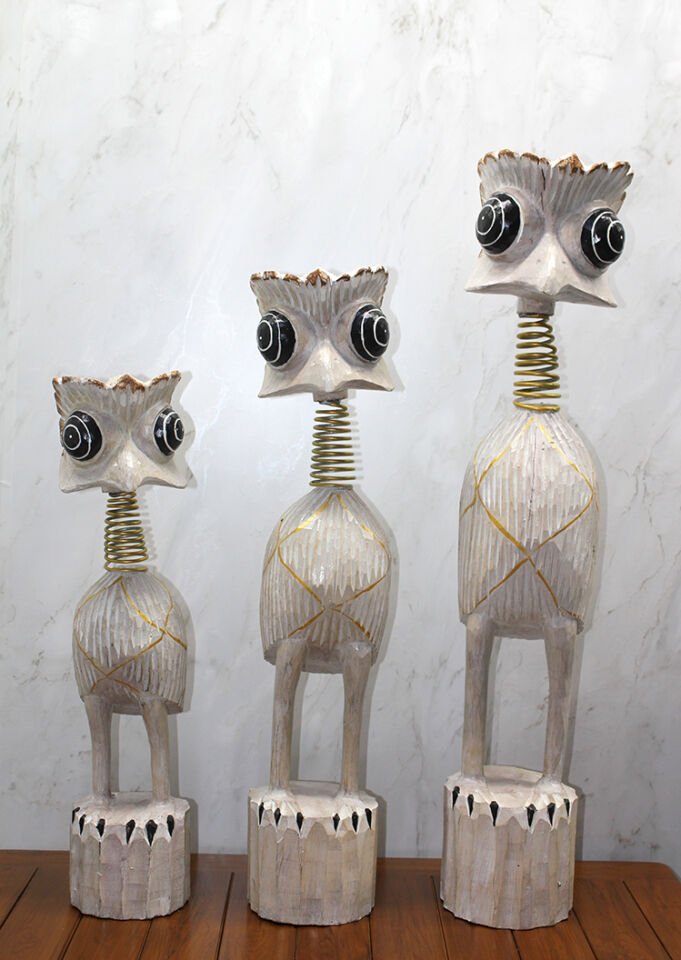 Ahşap 3'lü Deve Kuşu Seti 90 Cm