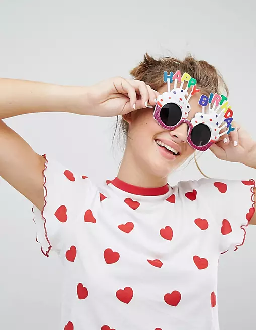 Happy Birthday Beyaz Fuşya Parti Gözlüğü