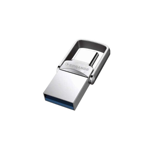 2'si 1 Arada USB 3.2 Type-C Ve USB 64GB Metal Flash Disk