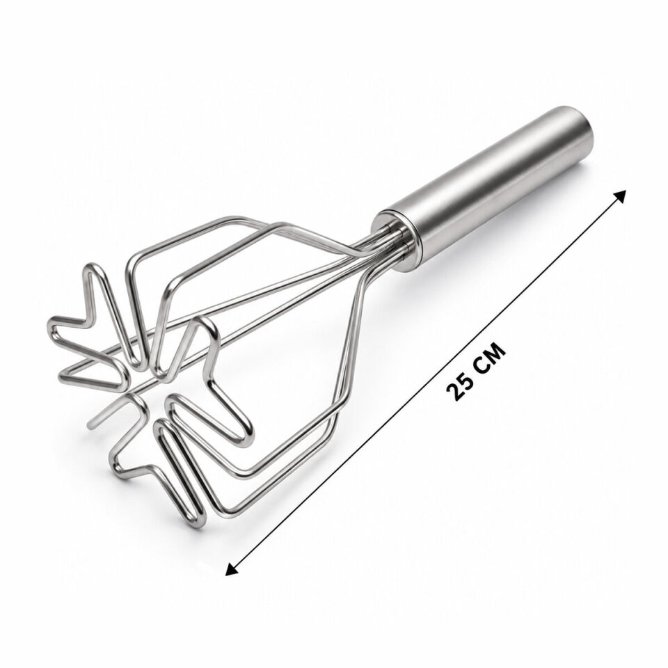 Patates Ezici - Kalp Şekilli - Paslanmaz Çelik - 26 cm Uzunluk