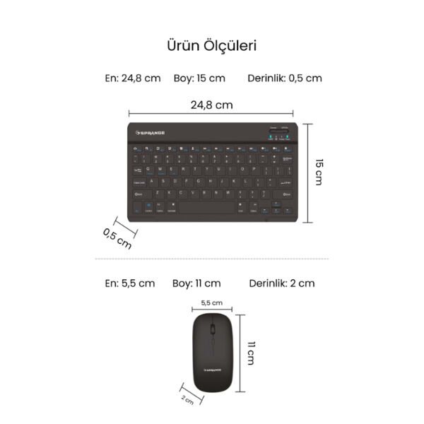 Siyah Kablosuz Klavye Ve Mouse Seti