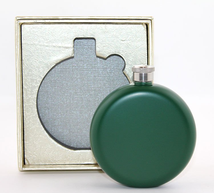 Paslanmaz Çelik Yuvarlak Matara 5 Oz Yeşil Renk