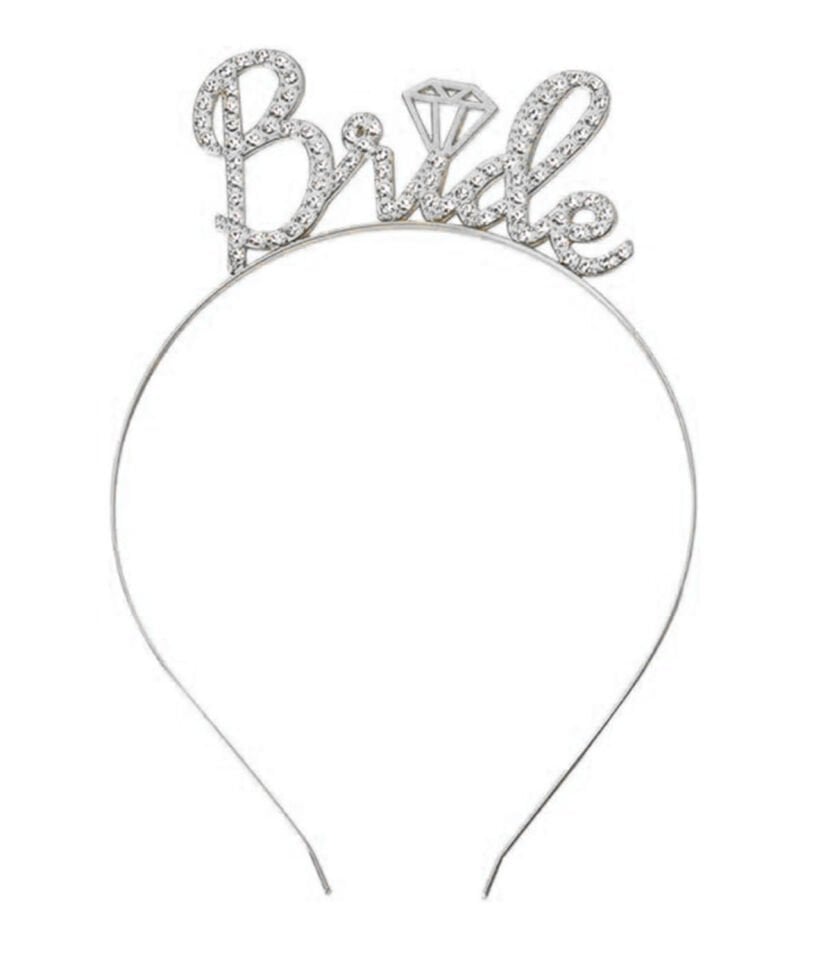 Gümüş Renkli Taşlı “Bride” Gelin Tacı