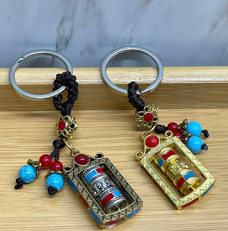 Metal Feng Shui Şans Çarkı Anahtarlık Model 2