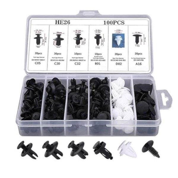 Çok Amaçlı Plastik Bağlantı Klipsi Seti 100 Parça