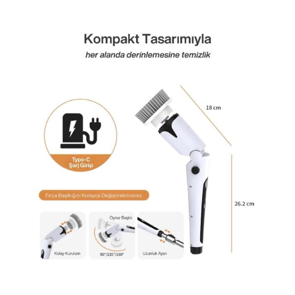 Portatif Şarjlı Temizleme Fırçası