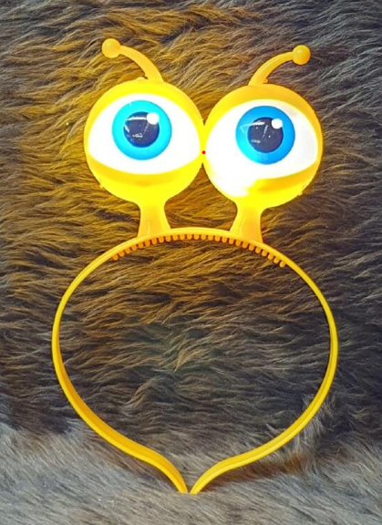 Led Işıklı & Pilli Uzaylı Göz Parti Tacı Sarı Renk