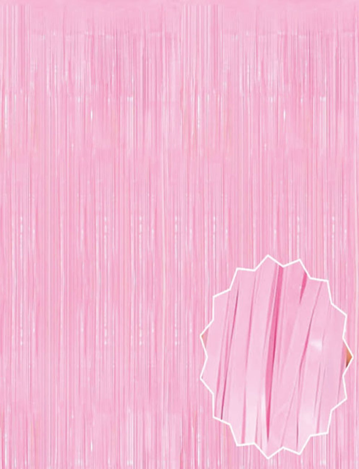 Soft Pembe Püsküllü Kapı Perdesi