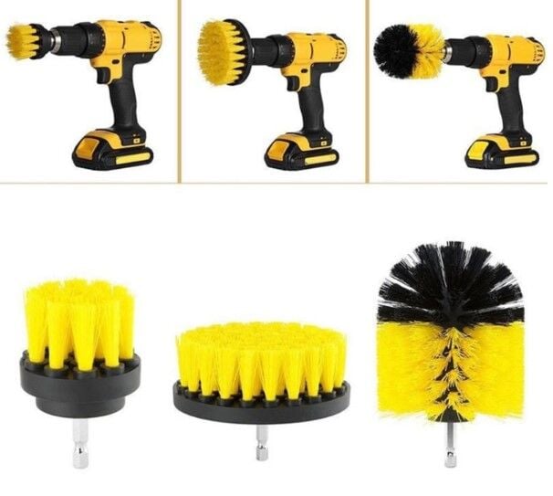 Matkap Ucuna Takılan 3'lü Fırça  Temizlik Seti