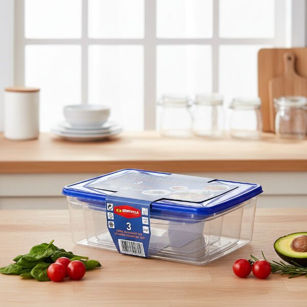 3'lü Köşeli Saklama Kabı Seti