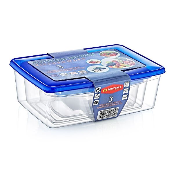 3'lü Köşeli Saklama Kabı Seti