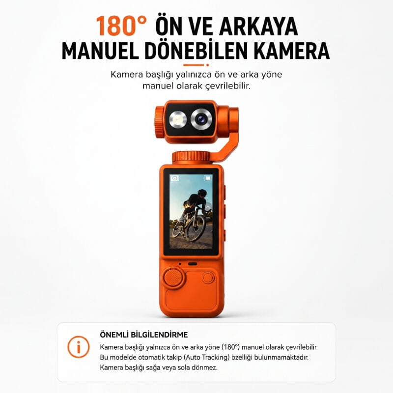 Q8 Vlog Çekim Kamerası - Manuel Açı Ayarlama - Kompakt - Taşınabilir - 4K Kalite