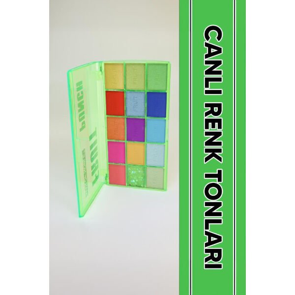 15 Renkli Sedefli Mat Far Paleti - 2'li Set